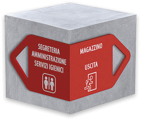 Segnaletica informativa ad angolo - targa per interno