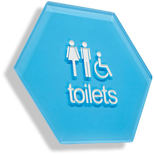 targa in plexiglass wc toilette per hotel e ristoranti